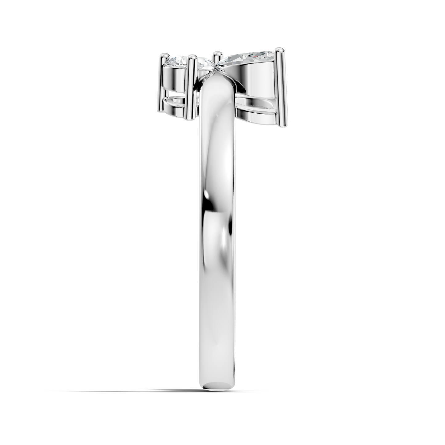 Marquise and Pear Cut Lab Grown Diamond Unique Butterfly Shape Dainty Prong Set Daily Wear Ring For Her - HIGHCARAT DIAMONDS