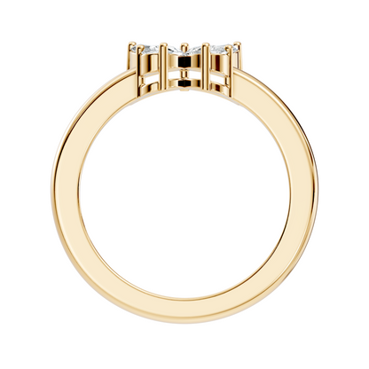 Marquise and Pear Cut Lab Grown Diamond Unique Butterfly Shape Dainty Prong Set Daily Wear Ring For Her - HIGHCARAT DIAMONDS