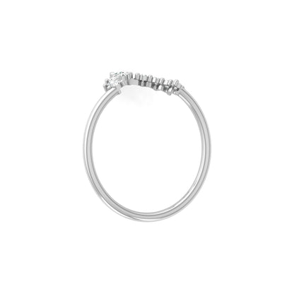 Marquise and Round Diamond Tiara Crown Ring In 14KT Gold Elegant Stacking Or Wedding Band for Women's - HIGHCARAT DIAMONDS