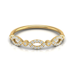 Marquise and Round Diamond Wedding Band Ring Stackable Design for Women in 14 KT Solid Gold - HIGHCARAT DIAMONDS