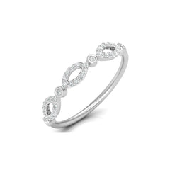 Marquise and Round Diamond Wedding Band Ring Stackable Design for Women in 14 KT Solid Gold - HIGHCARAT DIAMONDS