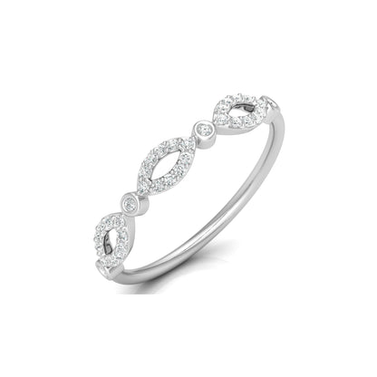 Marquise and Round Diamond Wedding Band Ring Stackable Design for Women in 14 KT Solid Gold - HIGHCARAT DIAMONDS