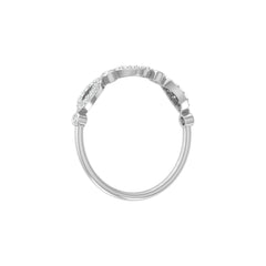 Marquise and Round Diamond Wedding Band Ring Stackable Design for Women in 14 KT Solid Gold - HIGHCARAT DIAMONDS
