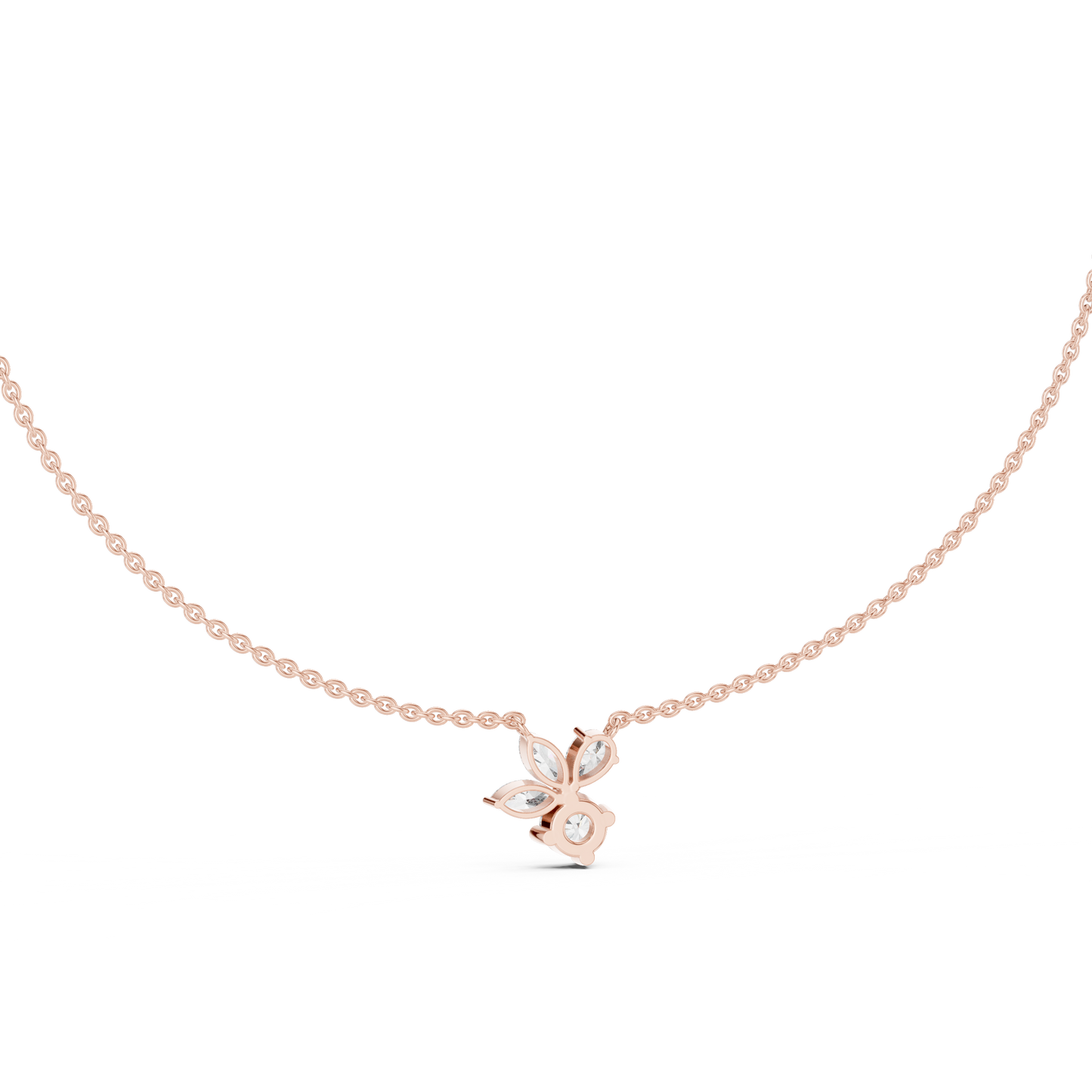 2.21 Carat Marquise ,Pear & Round Shape Lab Grown  Solitaire Vintage Four Stone Diamond Necklace For Party Wear Look - HIGHCARAT DIAMONDS