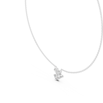 2.21 Carat Marquise ,Pear & Round Shape Lab Grown  Solitaire Vintage Four Stone Diamond Necklace For Party Wear Look - HIGHCARAT DIAMONDS
