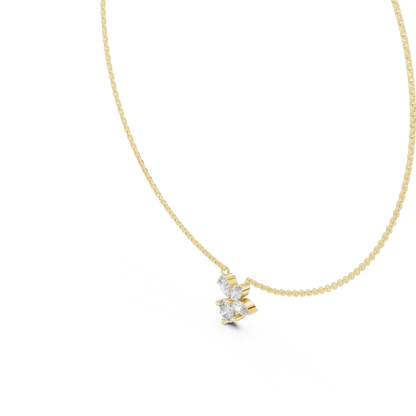 2.21 Carat Marquise ,Pear & Round Shape Lab Grown  Solitaire Vintage Four Stone Diamond Necklace For Party Wear Look - HIGHCARAT DIAMONDS