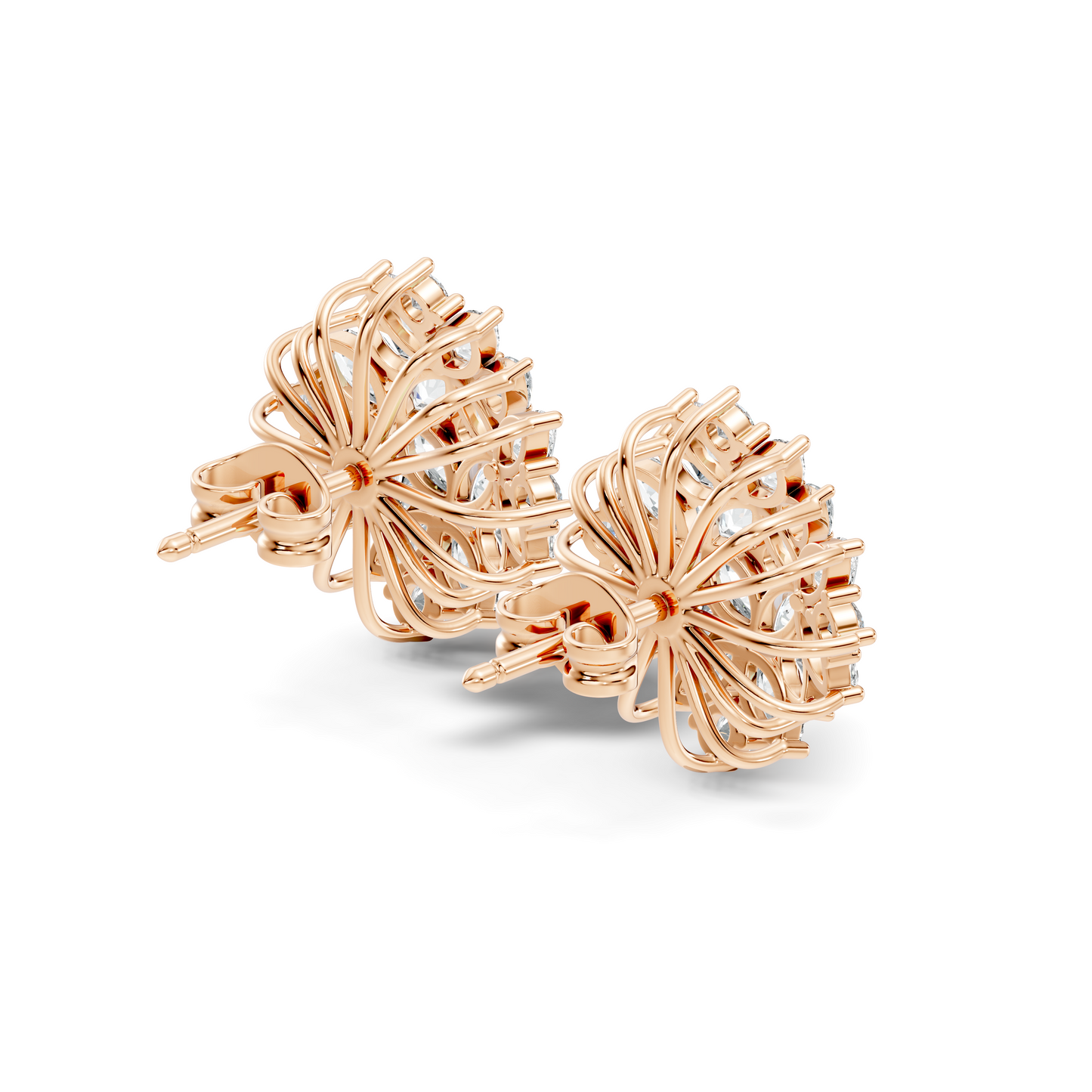 Stunning Vintage Diamond Studs Marquise & Round Cut Perfect Women's Gift - HIGHCARAT DIAMONDS