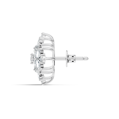Stunning Vintage Diamond Studs Marquise & Round Cut Perfect Women's Gift - HIGHCARAT DIAMONDS