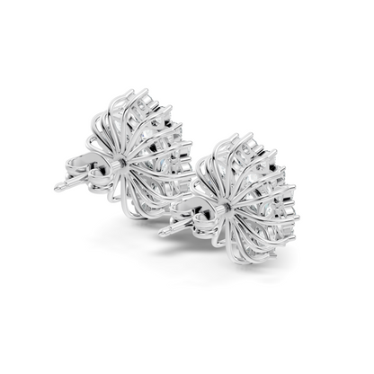 Stunning Vintage Diamond Studs Marquise & Round Cut Perfect Women's Gift - HIGHCARAT DIAMONDS