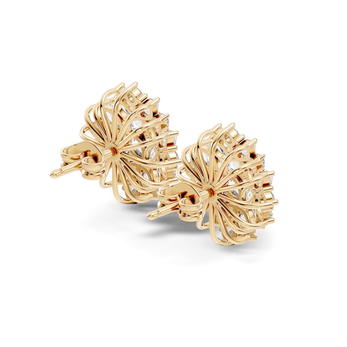 Stunning Vintage Diamond Studs Marquise & Round Cut Perfect Women's Gift - HIGHCARAT DIAMONDS