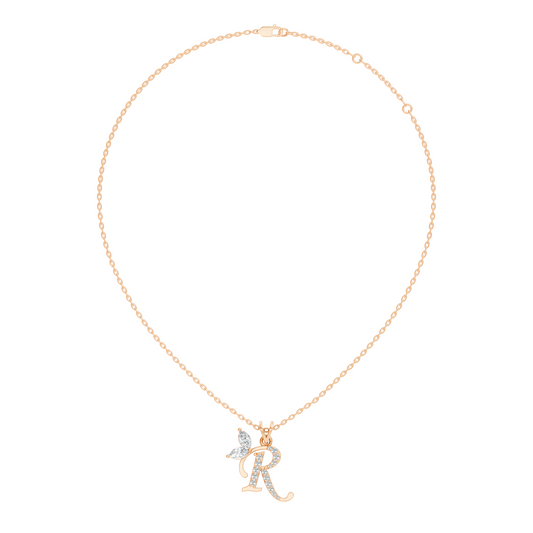 Handcrafted Elegant Diamond Letter Necklace In 14K Solid White Gold Pendant For Her - HIGHCARAT DIAMONDS