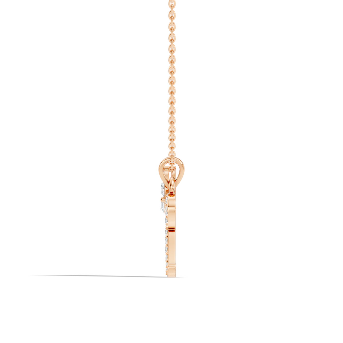 Handcrafted Elegant Diamond Letter Necklace In 14K Solid White Gold Pendant For Her - HIGHCARAT DIAMONDS