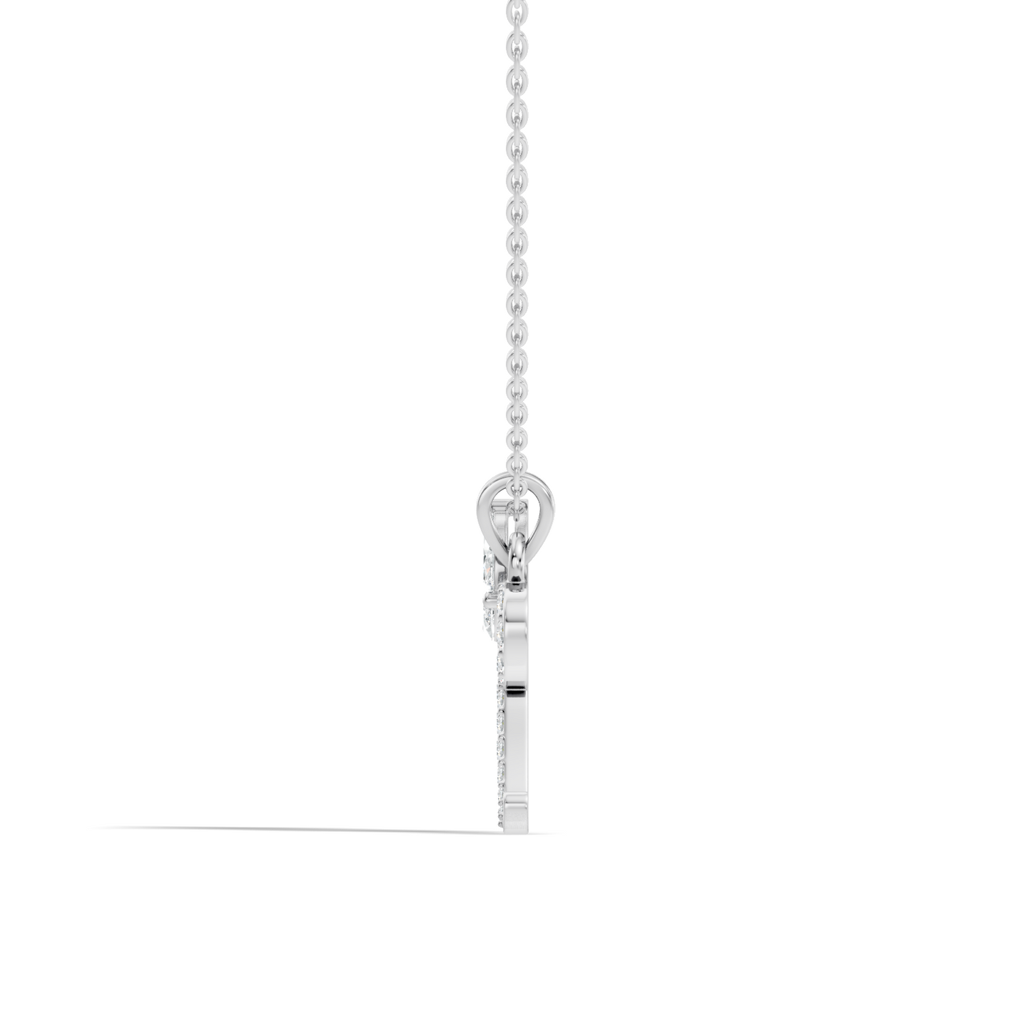 Handcrafted Elegant Diamond Letter Necklace In 14K Solid White Gold Pendant For Her - HIGHCARAT DIAMONDS