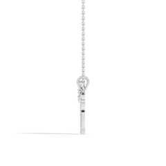 Handcrafted Elegant Diamond Letter Necklace In 14K Solid White Gold Pendant For Her - HIGHCARAT DIAMONDS