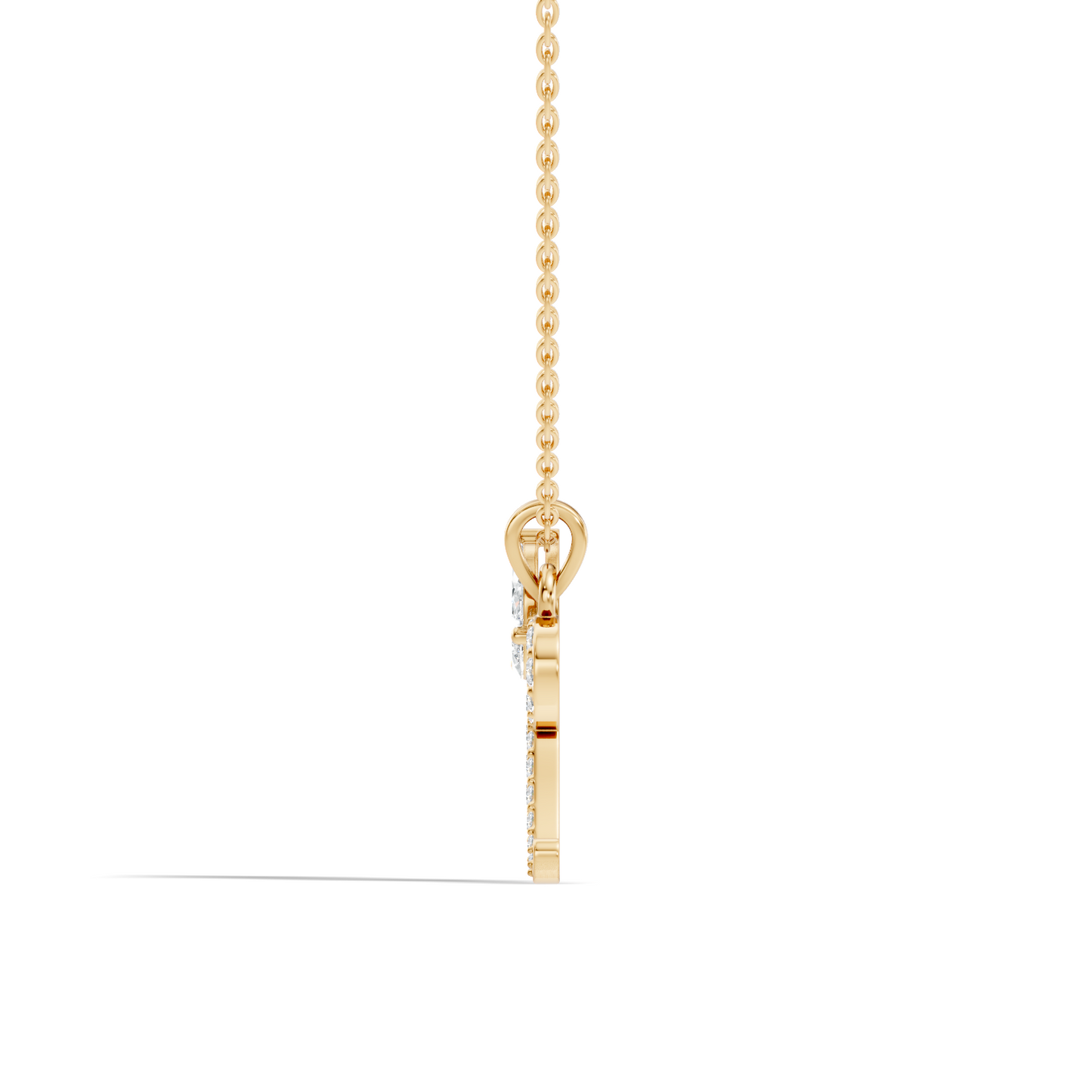 Handcrafted Elegant Diamond Letter Necklace In 14K Solid White Gold Pendant For Her - HIGHCARAT DIAMONDS