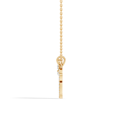 Handcrafted Elegant Diamond Letter Necklace In 14K Solid White Gold Pendant For Her - HIGHCARAT DIAMONDS