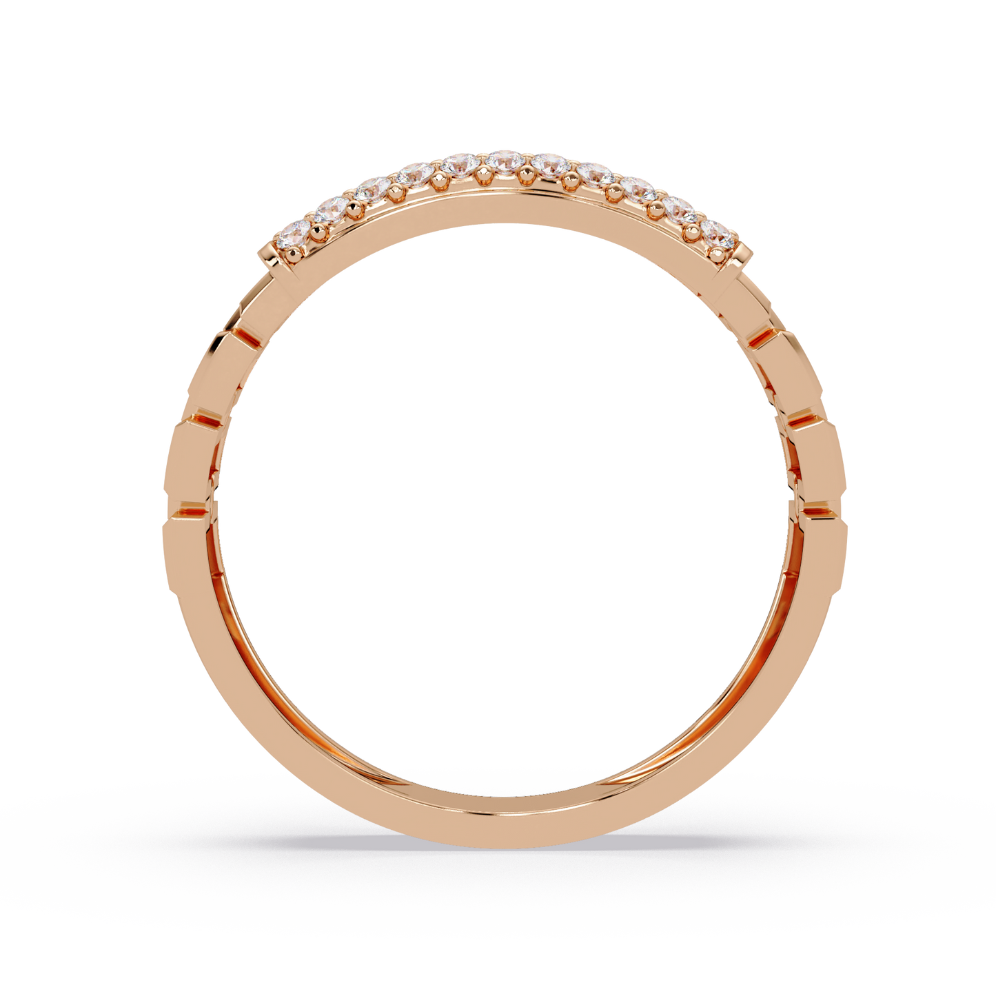 Micro Pave Lab Grown Diamond Block Ring - HIGHCARAT DIAMONDS