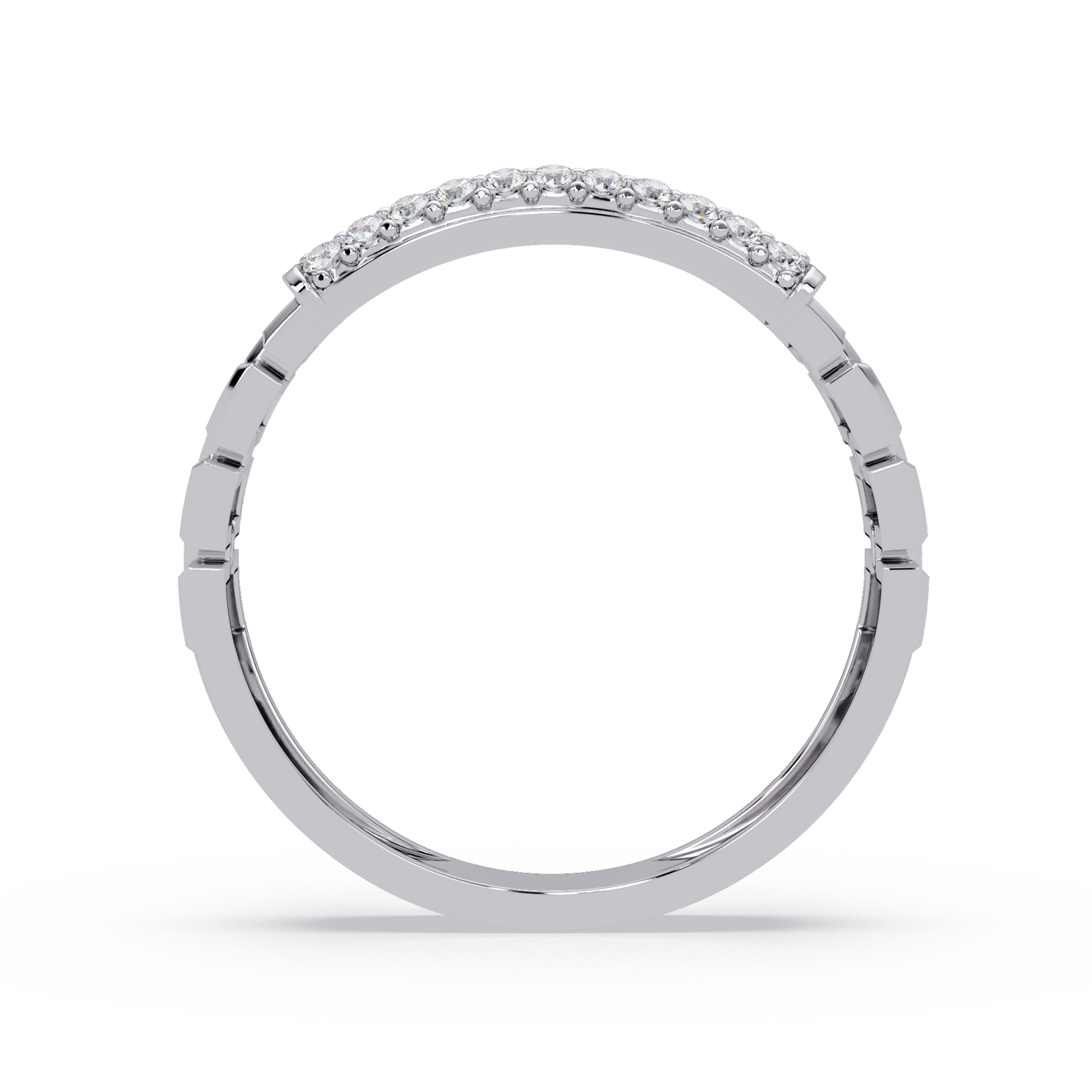 Micro Pave Lab Grown Diamond Block Ring - HIGHCARAT DIAMONDS