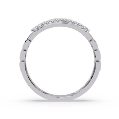 Micro Pave Lab Grown Diamond Block Ring - HIGHCARAT DIAMONDS