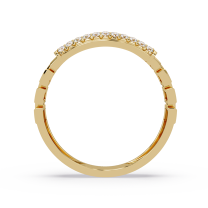Micro Pave Lab Grown Diamond Block Ring - HIGHCARAT DIAMONDS