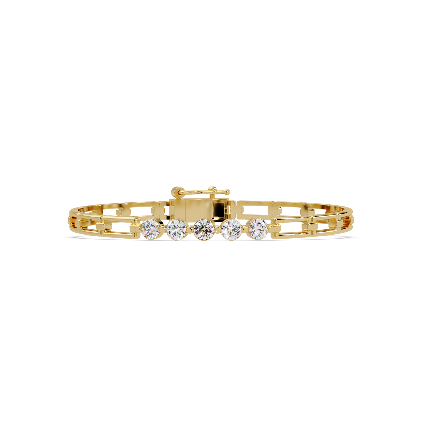 Minimal Five Stone Lab Grown Diamond Link Bracelet - HIGHCARAT DIAMONDS