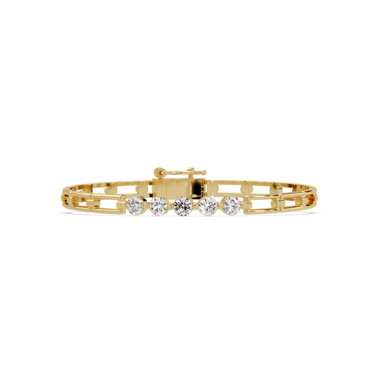 Minimal Five Stone Lab Grown Diamond Link Bracelet - HIGHCARAT DIAMONDS