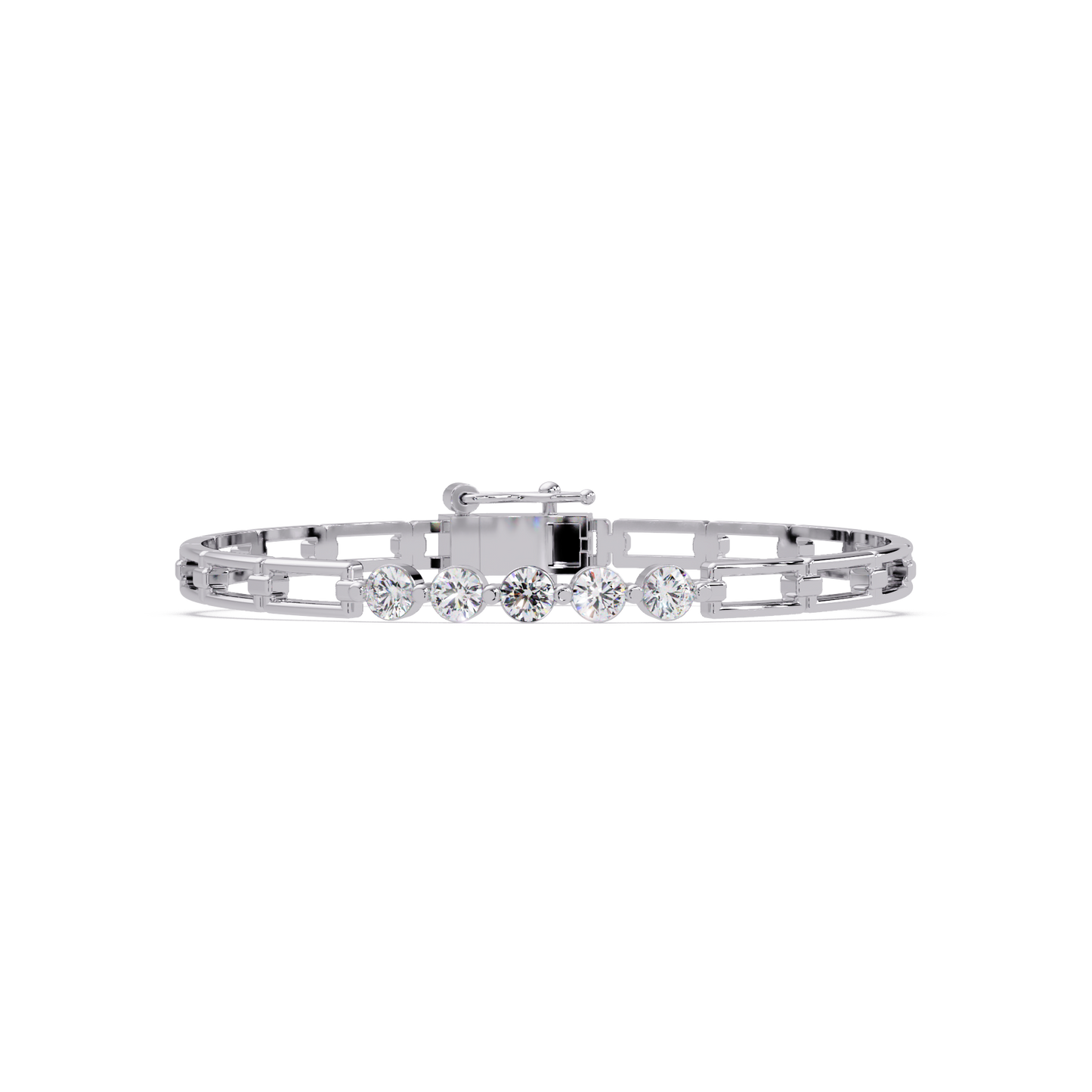Minimal Five Stone Lab Grown Diamond Link Bracelet - HIGHCARAT DIAMONDS