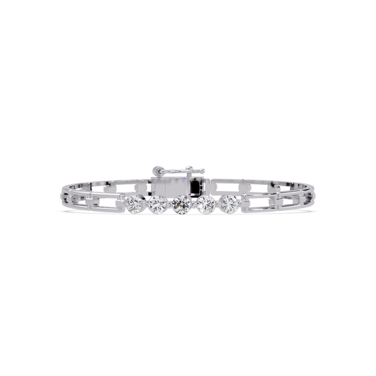 Minimal Five Stone Lab Grown Diamond Link Bracelet - HIGHCARAT DIAMONDS