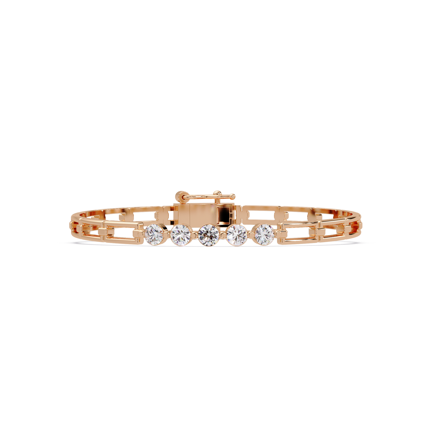 Minimal Five Stone Lab Grown Diamond Link Bracelet - HIGHCARAT DIAMONDS