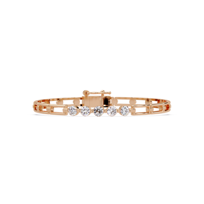 Minimal Five Stone Lab Grown Diamond Link Bracelet - HIGHCARAT DIAMONDS