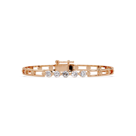 Minimal Five Stone Lab Grown Diamond Link Bracelet - HIGHCARAT DIAMONDS