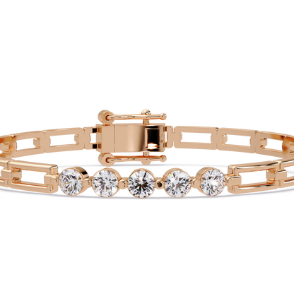 Minimal Five Stone Lab Grown Diamond Link Bracelet - HIGHCARAT DIAMONDS