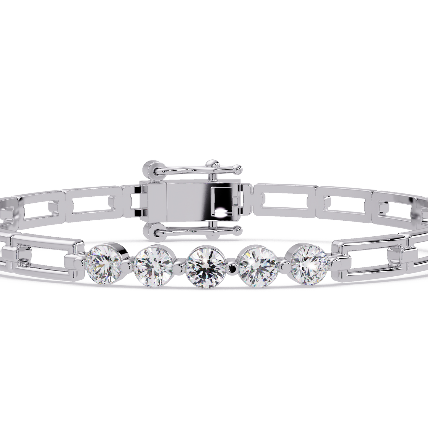 Minimal Five Stone Lab Grown Diamond Link Bracelet - HIGHCARAT DIAMONDS