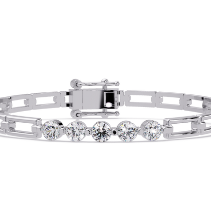 Minimal Five Stone Lab Grown Diamond Link Bracelet - HIGHCARAT DIAMONDS