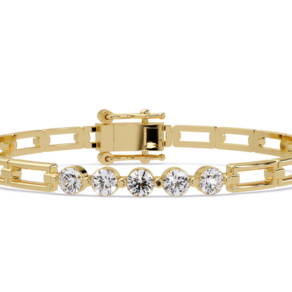 Minimal Five Stone Lab Grown Diamond Link Bracelet - HIGHCARAT DIAMONDS
