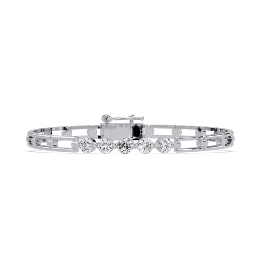 Minimal Five Stone Lab Grown Diamond Link Bracelet - HIGHCARAT DIAMONDS