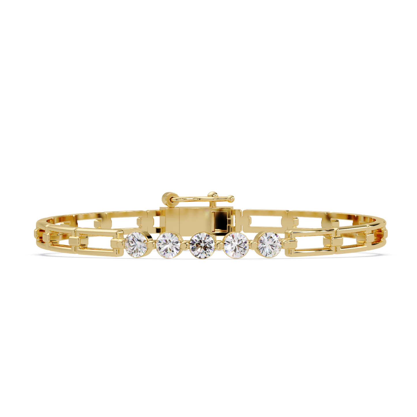 Minimal Five Stone Lab Grown Diamond Link Bracelet - HIGHCARAT DIAMONDS
