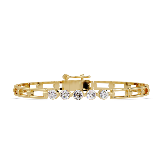 Minimal Five Stone Lab Grown Diamond Link Bracelet - HIGHCARAT DIAMONDS