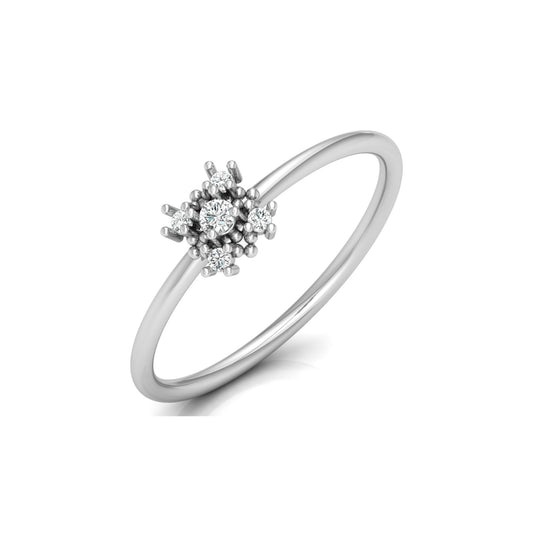 Minimalist 0.06 CT Round Cut Band Ring For Women's Charming Jewelry For  Dailywear