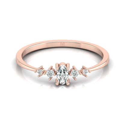 Minimalist 0.17 CT Round And Oval Labgrown Diamond Stackable  Band Ring For Women's - HIGHCARAT DIAMONDS
