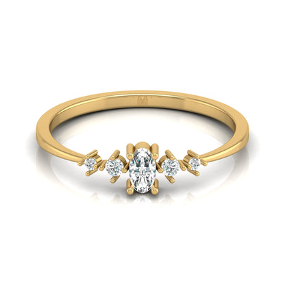 Minimalist 0.17 CT Round And Oval Labgrown Diamond Stackable  Band Ring For Women's - HIGHCARAT DIAMONDS