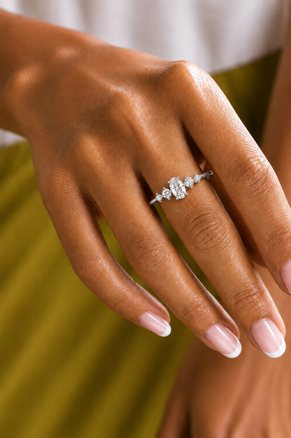 Minimalist 0.17 CT Round And Oval Labgrown Diamond Stackable  Band Ring For Women's - HIGHCARAT DIAMONDS