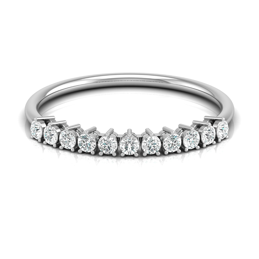 Minimalist 0.30 CT Round-Cut Labgrown Diamond Half Eternity Band Ring for Stacking - HIGHCARAT DIAMONDS