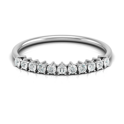 Minimalist 0.30 CT Round-Cut Labgrown Diamond Half Eternity Band Ring for Stacking - HIGHCARAT DIAMONDS
