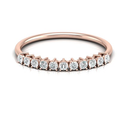 Minimalist 0.30 CT Round-Cut Labgrown Diamond Half Eternity Band Ring for Stacking - HIGHCARAT DIAMONDS