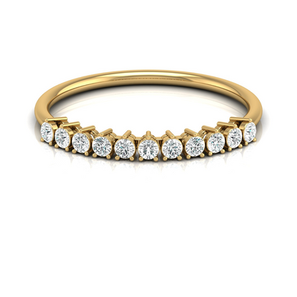 Minimalist 0.30 CT Round-Cut Labgrown Diamond Half Eternity Band Ring for Stacking - HIGHCARAT DIAMONDS