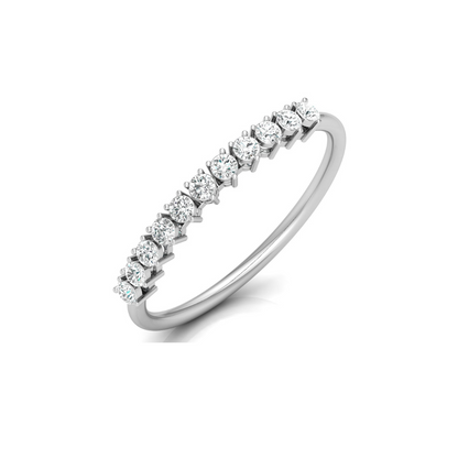 Minimalist 0.30 CT Round-Cut Labgrown Diamond Half Eternity Band Ring for Stacking - HIGHCARAT DIAMONDS