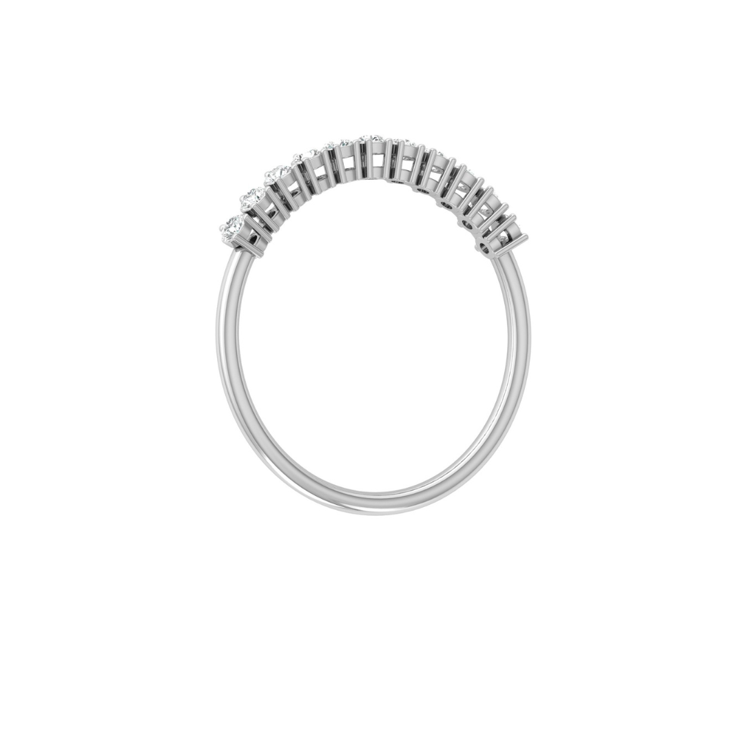 Minimalist 0.30 CT Round-Cut Labgrown Diamond Half Eternity Band Ring for Stacking - HIGHCARAT DIAMONDS
