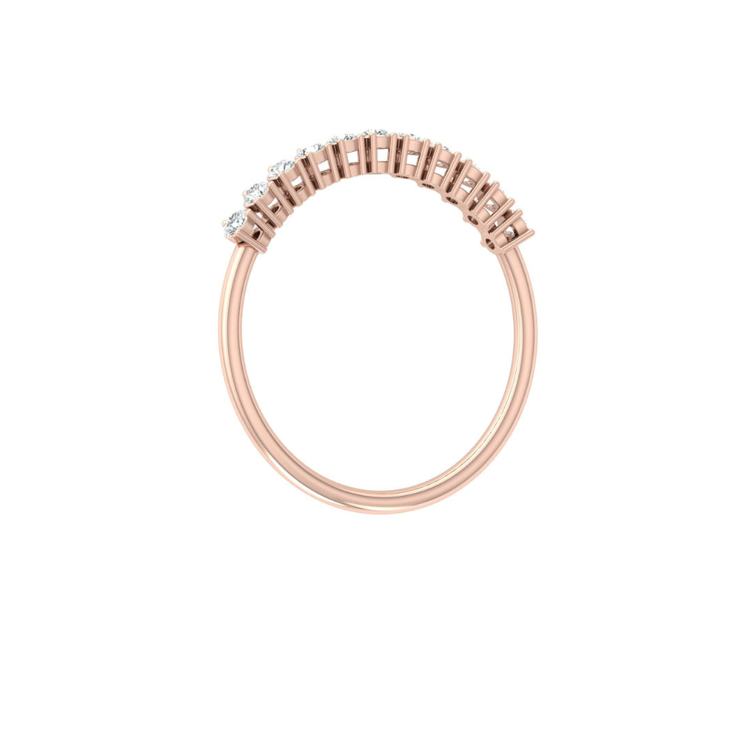Minimalist 0.30 CT Round-Cut Labgrown Diamond Half Eternity Band Ring for Stacking - HIGHCARAT DIAMONDS