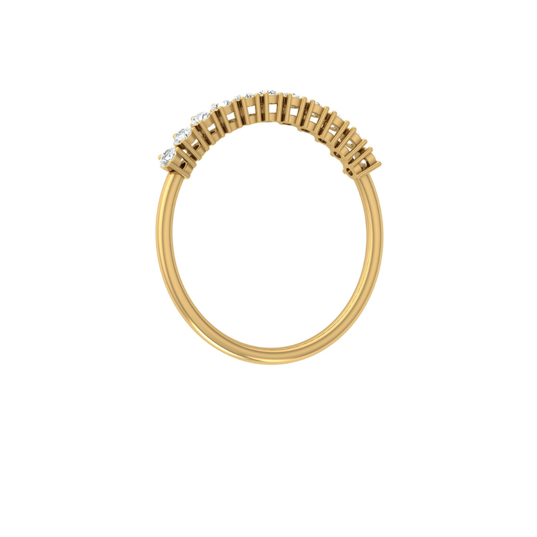 Minimalist 0.30 CT Round-Cut Labgrown Diamond Half Eternity Band Ring for Stacking - HIGHCARAT DIAMONDS